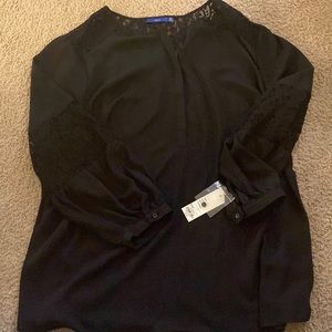 NWT Apt 9 Black Lace Blouse 2X